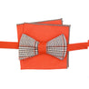 orange braune fliege zum selbstbinden mit einstecktuch in orange